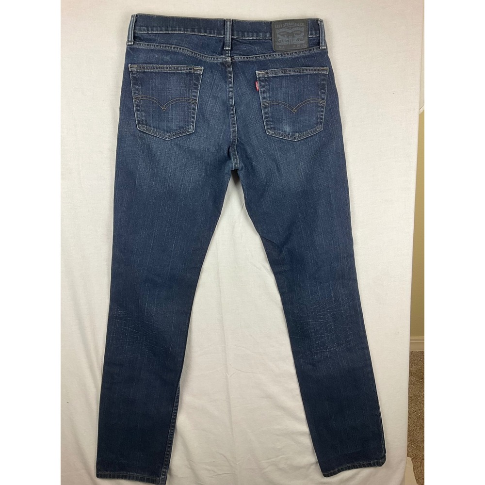 Levi Strauss Co 511 Mens‎ Dark Wash Slim Fit Jeans W34 L34 (fits 34x33) - Picture 2 of 16
